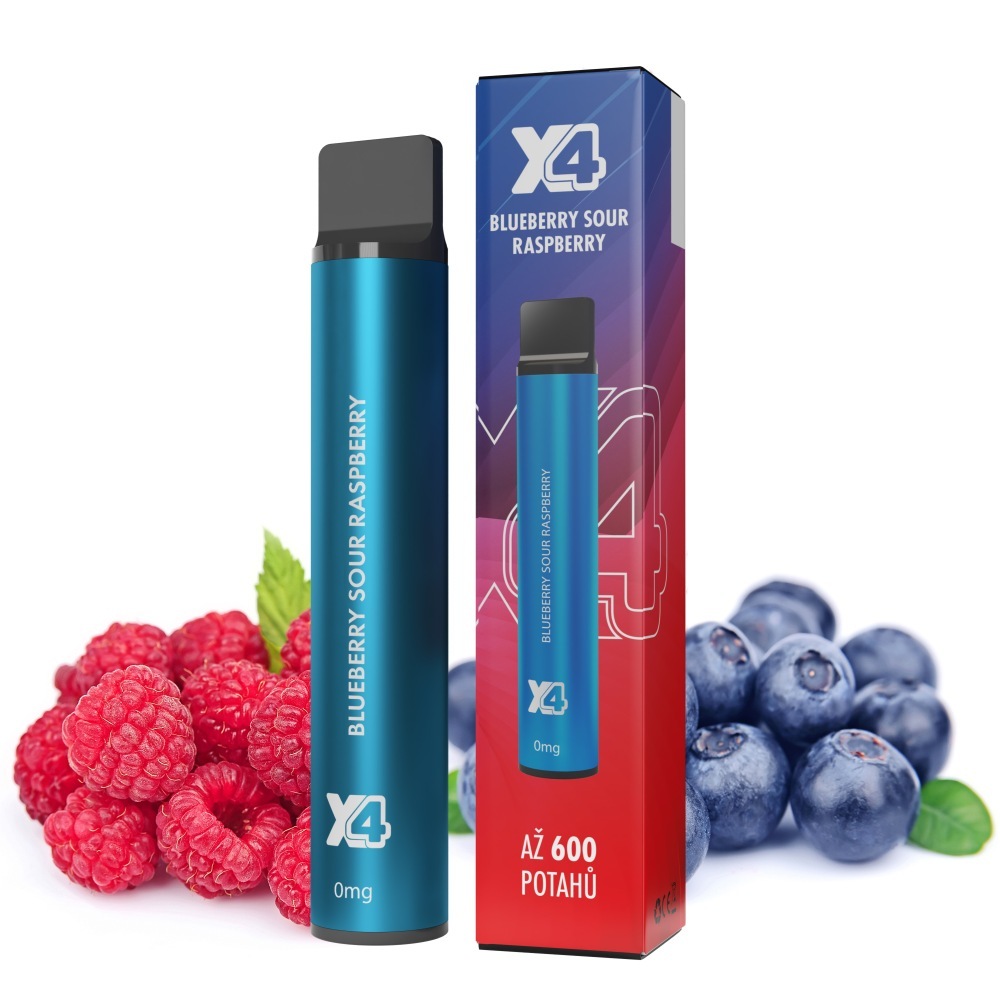 X4 Bar - Blueberry Sour Raspberry 0mg - jednorázová cigareta