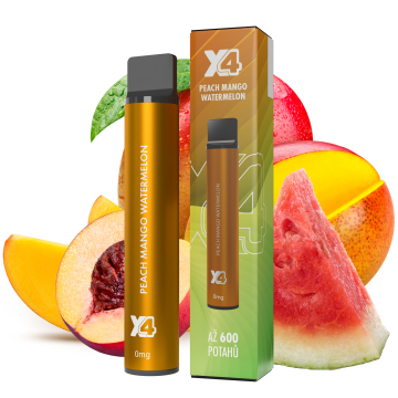 X4 Bar - Peach Mango Watermelon 0mg - jednorázová cigareta